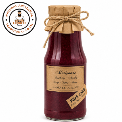 Sirop de merișoare fără zahăr adăugat